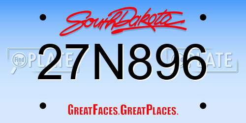 27N896 South Dakota License Plate