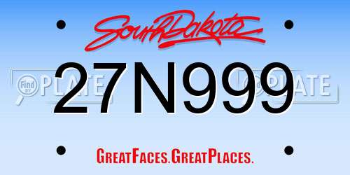 27N999 South Dakota License Plate