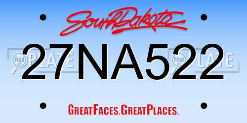 27NA522 South Dakota License Plate