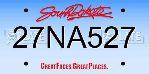 27NA527 South Dakota License Plate