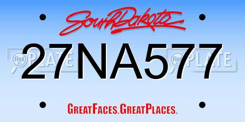 27NA577 South Dakota License Plate