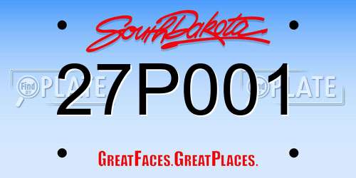 27P001 South Dakota License Plate