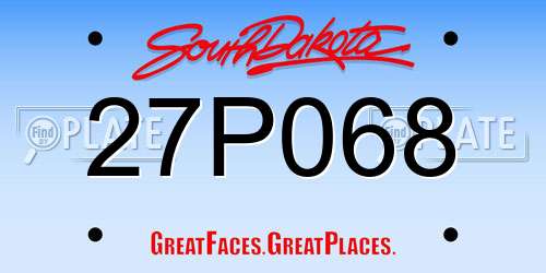 27P068 South Dakota License Plate