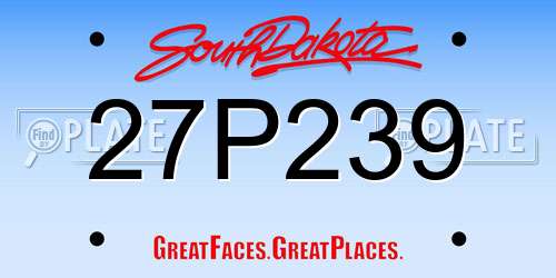 27P239 South Dakota License Plate