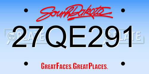 27QE291 South Dakota License Plate