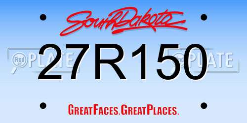 27R150 South Dakota License Plate