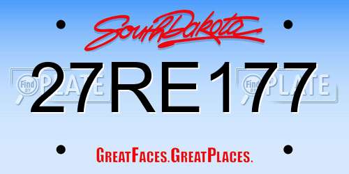 27RE177 South Dakota License Plate