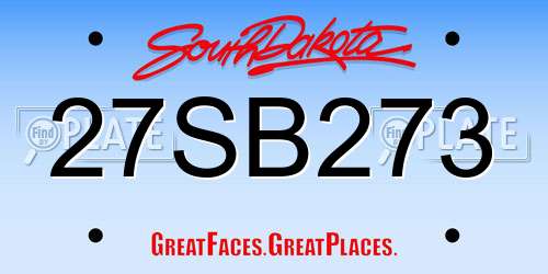 27SB273 South Dakota License Plate