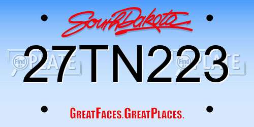 27TN223 South Dakota License Plate
