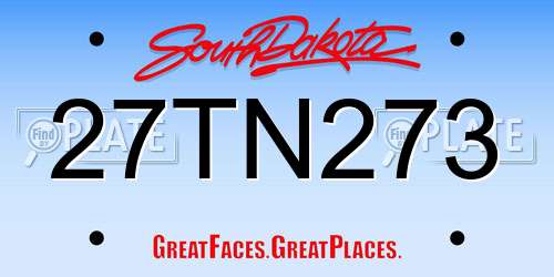 27TN273 South Dakota License Plate