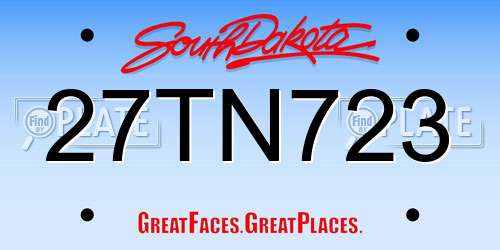 27TN723 South Dakota License Plate