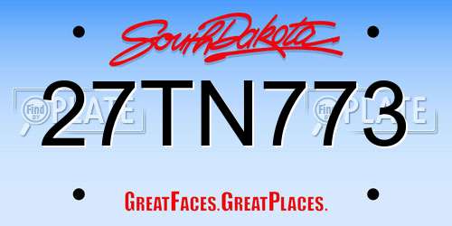 27TN773 South Dakota License Plate