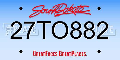 27TO882 South Dakota License Plate