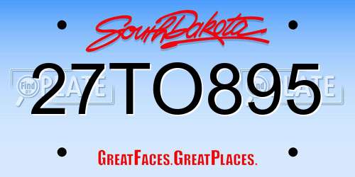 27TO895 South Dakota License Plate