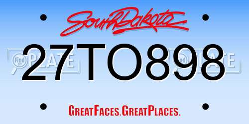27TO898 South Dakota License Plate