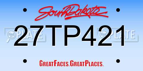 27TP421 South Dakota License Plate