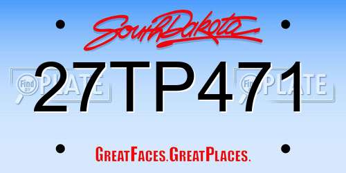 27TP471 South Dakota License Plate