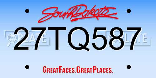 27TQ587 South Dakota License Plate