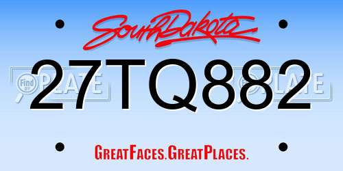27TQ882 South Dakota License Plate