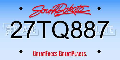 27TQ887 South Dakota License Plate