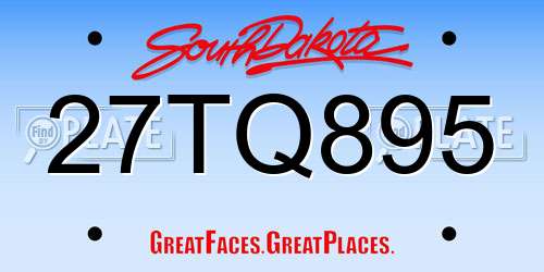 27TQ895 South Dakota License Plate