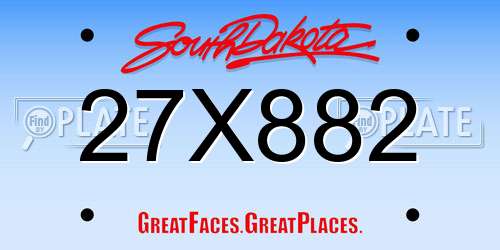 27X882 South Dakota License Plate