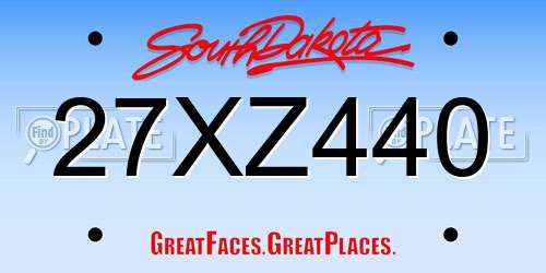 27XZ440 South Dakota License Plate