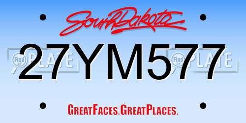 27YM577 South Dakota License Plate