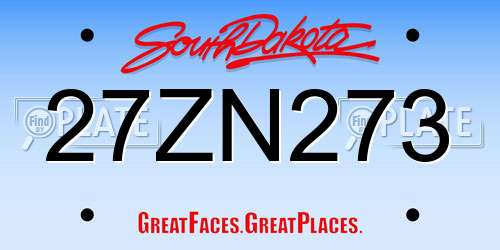 27ZN273 South Dakota License Plate