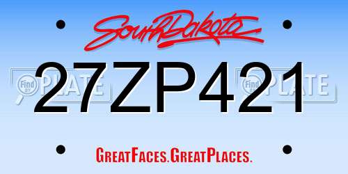 27ZP421 South Dakota License Plate