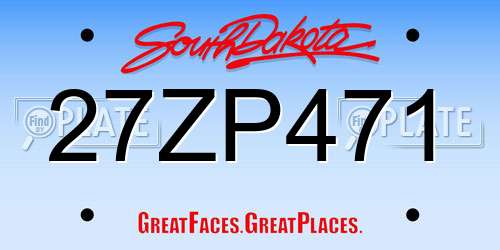 27ZP471 South Dakota License Plate