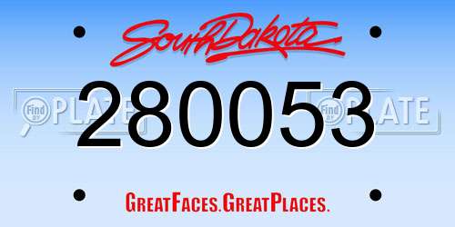 280053 South Dakota License Plate