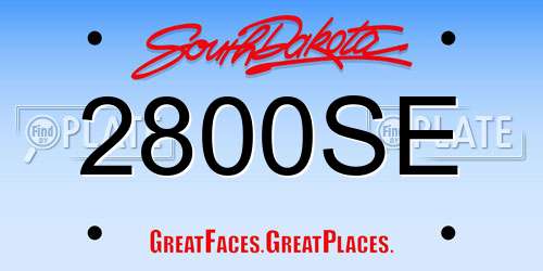 2800SE South Dakota License Plate
