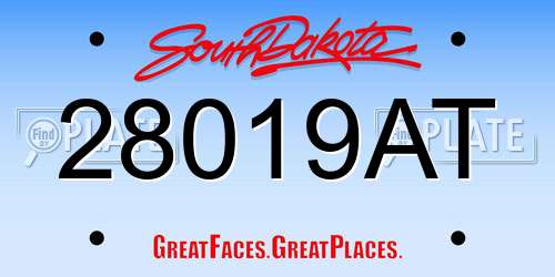28019AT South Dakota License Plate