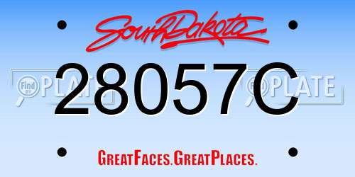 28057C South Dakota License Plate