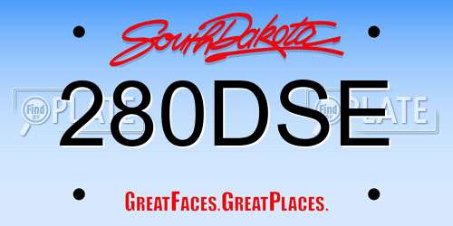 280DSE South Dakota License Plate