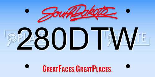 280DTW South Dakota License Plate