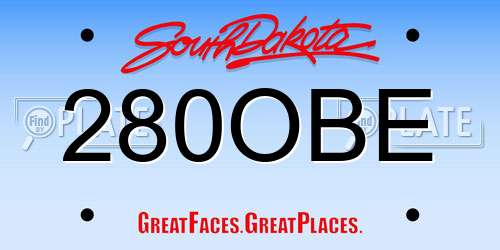 280OBE South Dakota License Plate