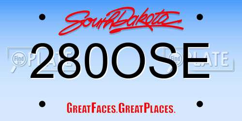 280OSE South Dakota License Plate