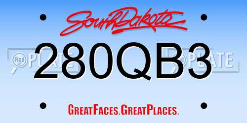 280QB3 South Dakota License Plate