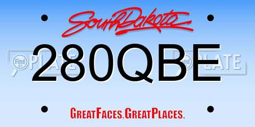 280QBE South Dakota License Plate