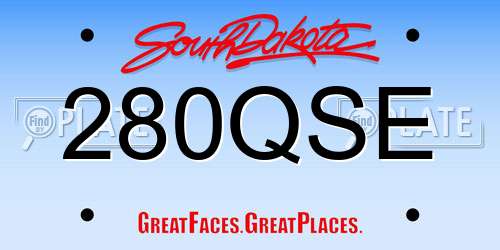 280QSE South Dakota License Plate