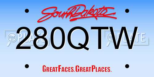 280QTW South Dakota License Plate