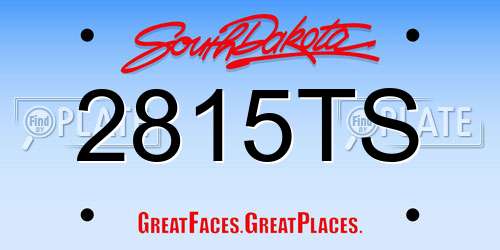 2815TS South Dakota License Plate