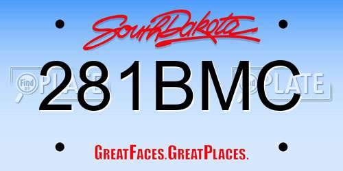 281BMC South Dakota License Plate