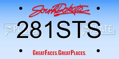 281STS South Dakota License Plate