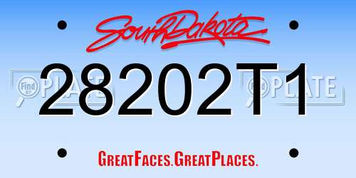 28202T1 South Dakota License Plate