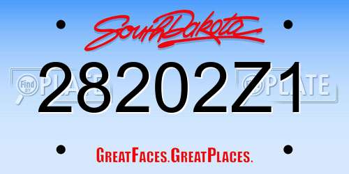 28202Z1 South Dakota License Plate