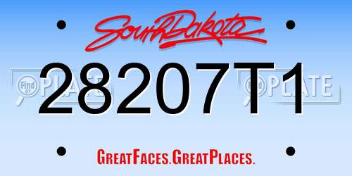 28207T1 South Dakota License Plate