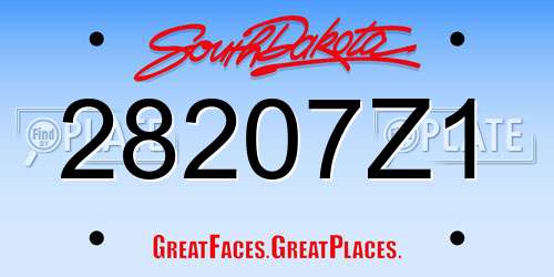 28207Z1 South Dakota License Plate